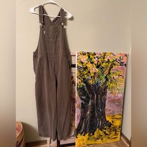 Brown Cotton Overalls JJill size L